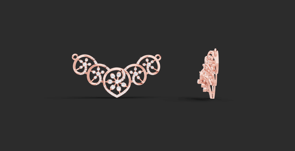 FLORAL ORBIT PENDANT AND EARING SET