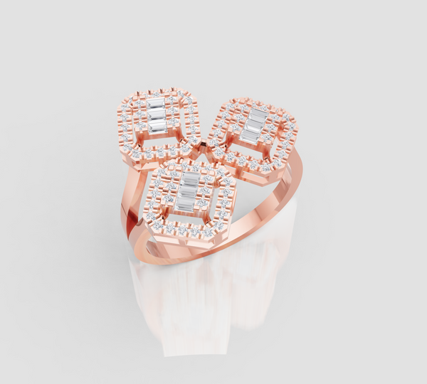 LUXE TRINITY BAGUETTE RING