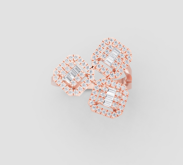 LUXE TRINITY BAGUETTE RING