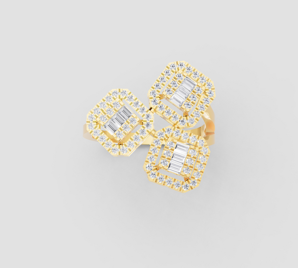 LUXE TRINITY BAGUETTE RING