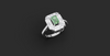 LUXURY EMERALD CUT GEOMETRIC HALO RING