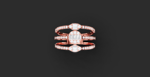 IMPERIAL THREE- BAND RING
