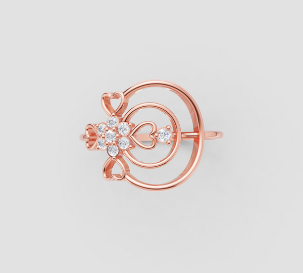 FLOWER HEARTS CLUSTER RING