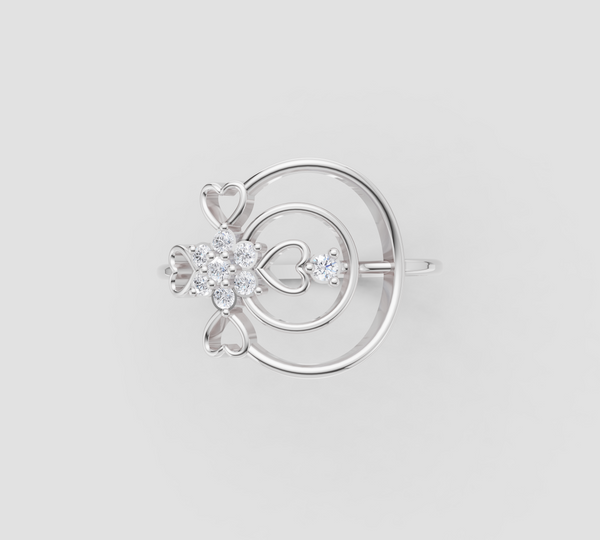 FLOWER HEARTS CLUSTER RING