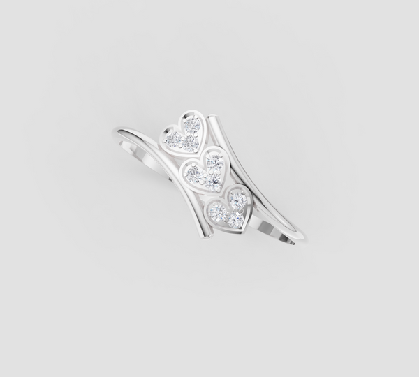TRI HEART RING
