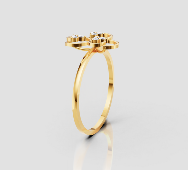 TRIVELLE CLASSSIC FLOWER DIAMOND RING