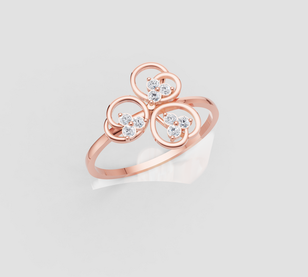 TRIVELLE CLASSSIC FLOWER DIAMOND RING