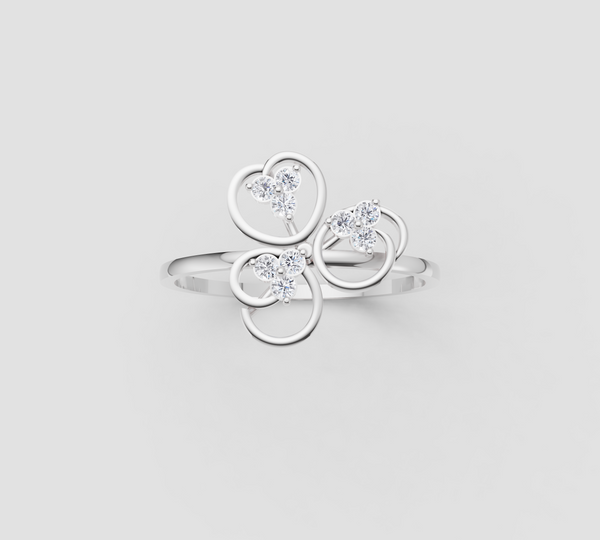 TRIVELLE CLASSSIC FLOWER DIAMOND RING