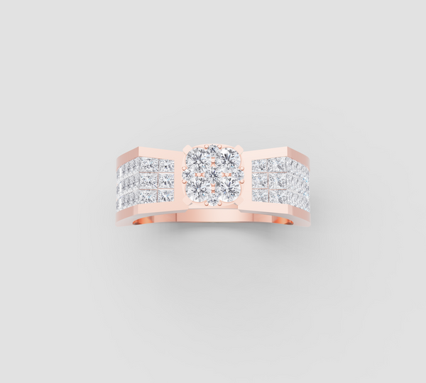 SQUARE CLUSTER DIAMOND RING