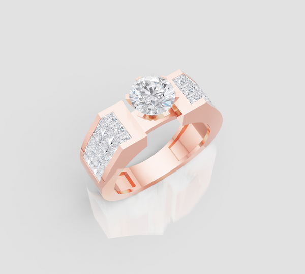 CURVE CLUSTER SOLITAIRE BAND