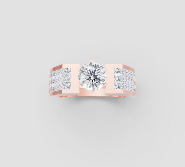 CURVE CLUSTER SOLITAIRE BAND