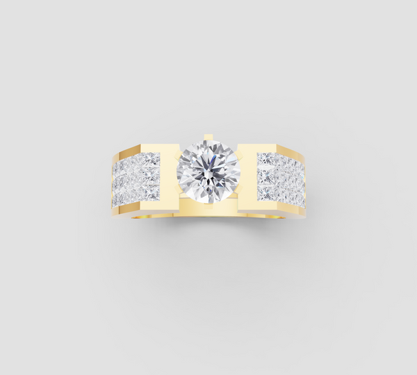 CURVE CLUSTER SOLITAIRE BAND