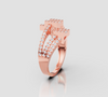 ROYAL TRI SQUARE CRISSCROSS DIAMOND RING