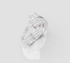 ROYAL TRI SQUARE CRISSCROSS DIAMOND RING