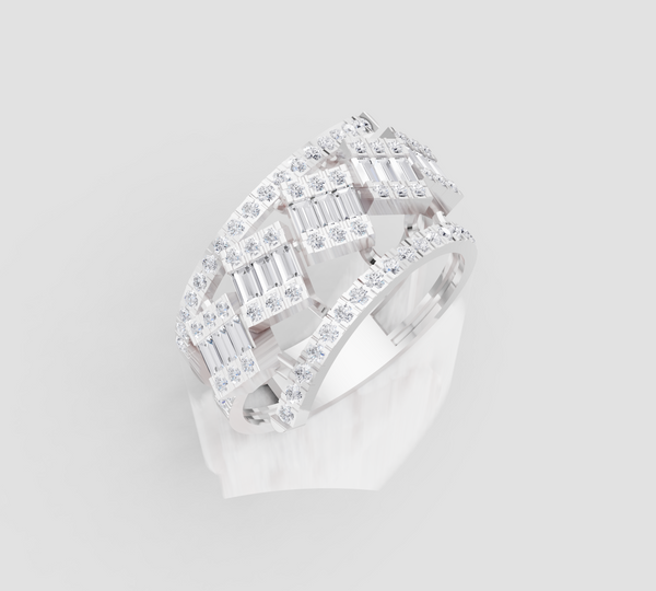 ROYAL SQUARE WAVE DIAMOND RING