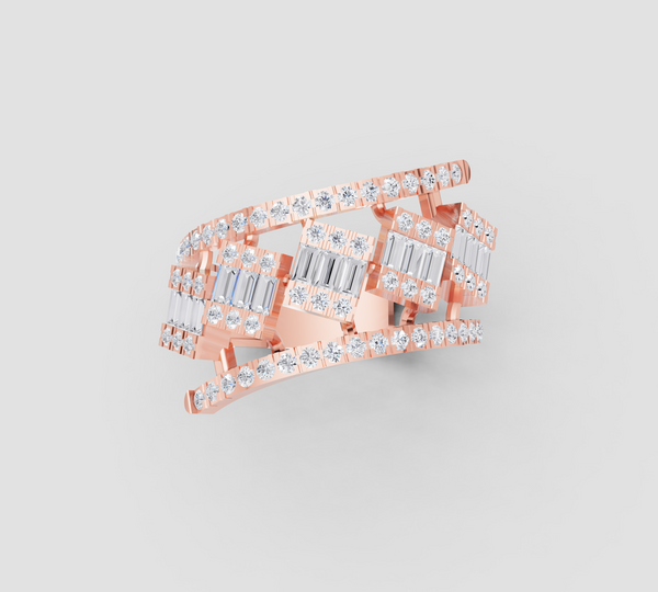 ROYAL SQUARE WAVE DIAMOND RING