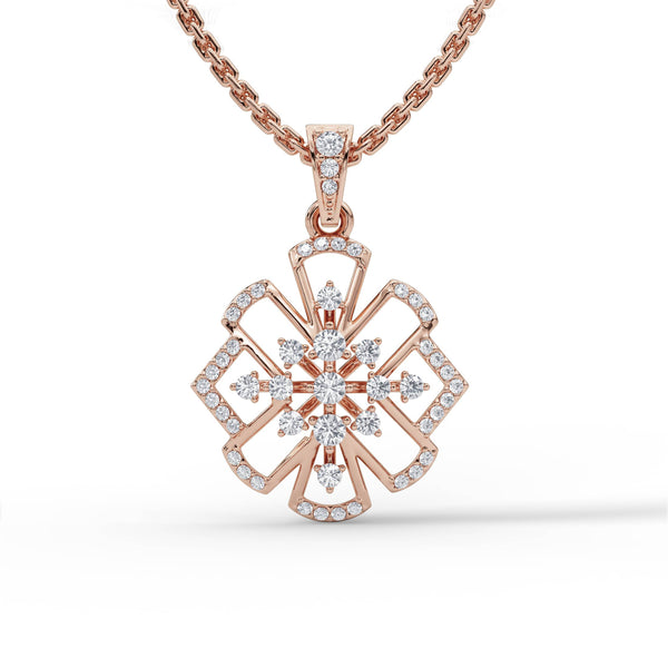 ELEGANTFLORAL PENDANT SET WITH EARINGS