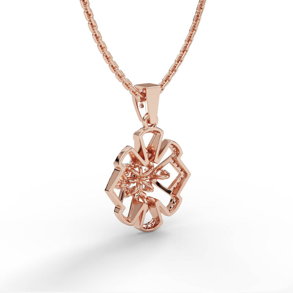 ELEGANTFLORAL PENDANT SET WITH EARINGS