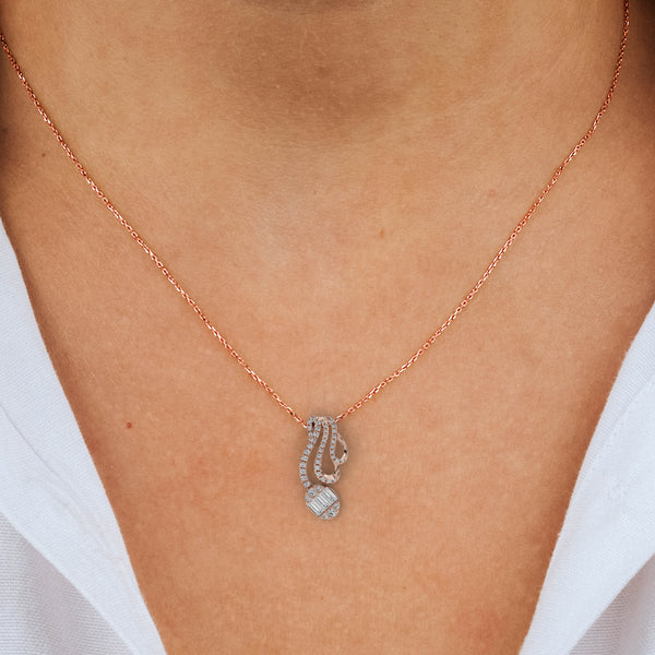 RAIDIANT CURVE DROP PENDANT WITH EARINGS