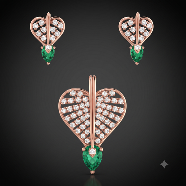 EMERALD HEART RAIDIANCE PENDANT SET