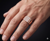 Royal Square Diamond Cluster Ring