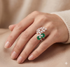 Emerald Leaf Cascade Ring