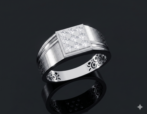 Imperial Grid Diamond Ring