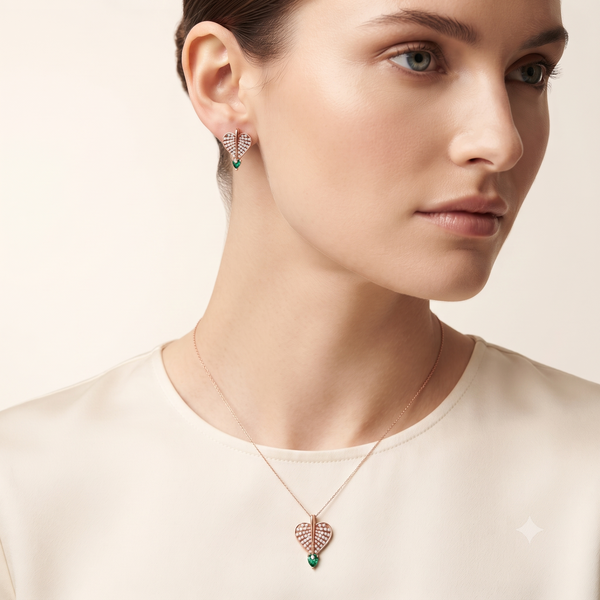 EMERALD HEART RAIDIANCE PENDANT SET