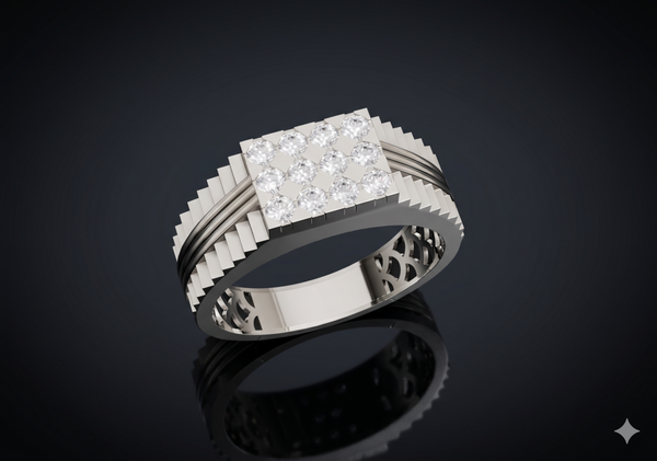 Regal Crossline Diamond Cluster Ring
