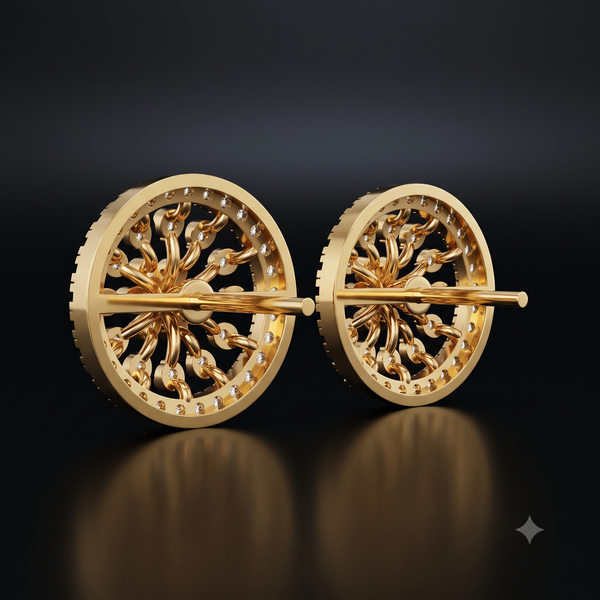 DIAMOND SUNFLOWER STUDS EARING