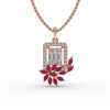 Ruby Bloom Diamond Pendant