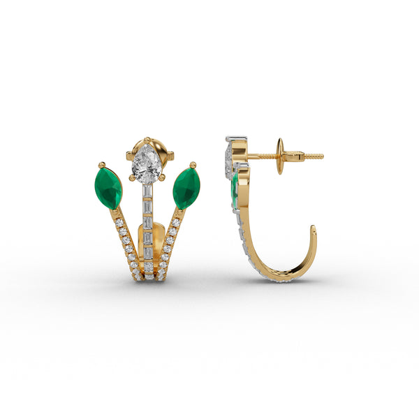 Emerald Bloom Diamond Earrings
