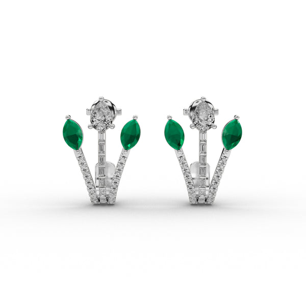 Emerald Bloom Diamond Earrings