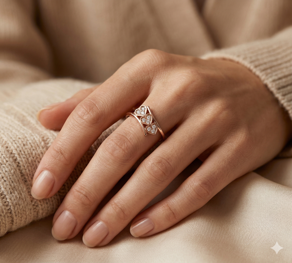 TRI HEART RING