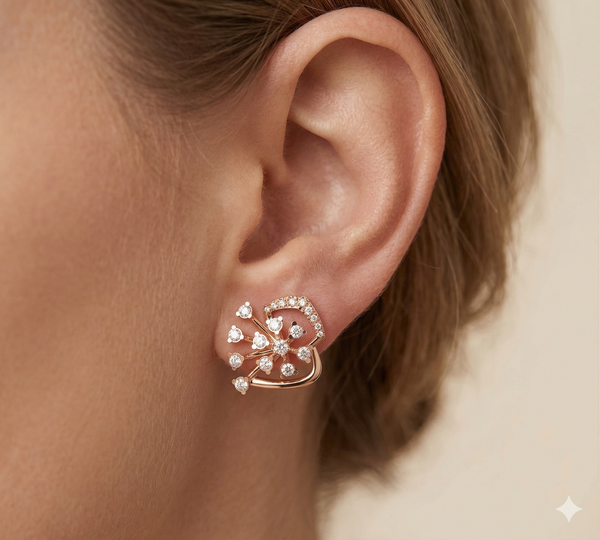 ROSE FIRE DIAMOND BLOOM EARING