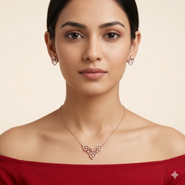 ROSEWING GRACE PENDANT AND EARING SET