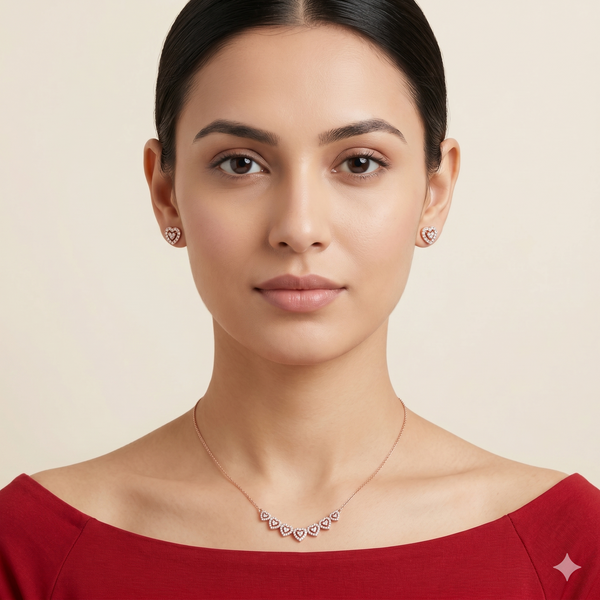 SYMPHONY HEARD PENDANT AND EARING SET