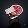 CRIMSON RUBY ORBIT RING