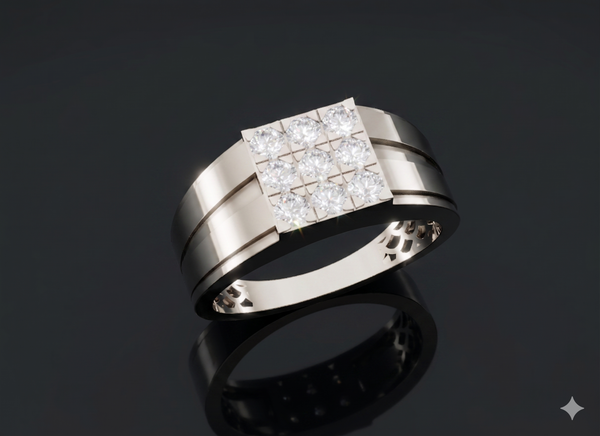 Apex Double Band Cluster Ring