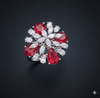 Ruby Radiance Floral Ring