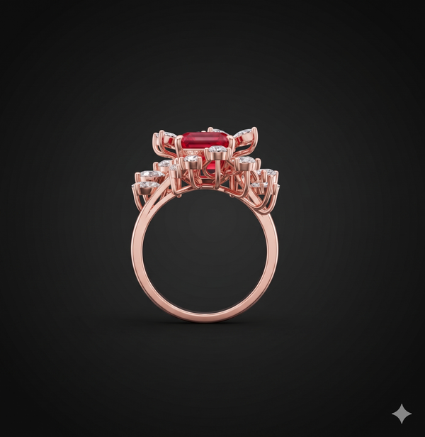 Blossom Halo Ruby Ring