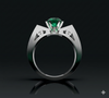 SWING STUD EMERALD SOLITAIRE RING