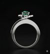 ELEGANT SWIRL EMERALD SOLITAIRE RING