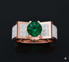 SWING STUD EMERALD SOLITAIRE RING