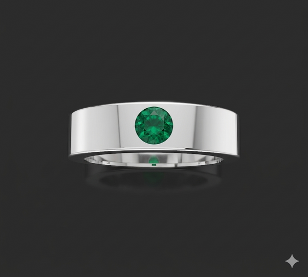 EMERALD MALE SOLITAIRE BAND