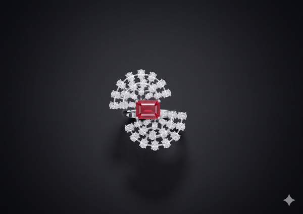 Royal RubyBloom Ring
