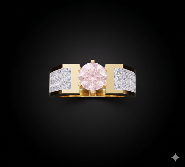 CURVE CLUSTER SOLITAIRE BAND
