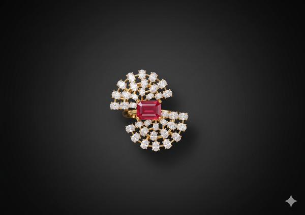 Royal RubyBloom Ring