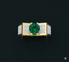 SWING STUD EMERALD SOLITAIRE RING