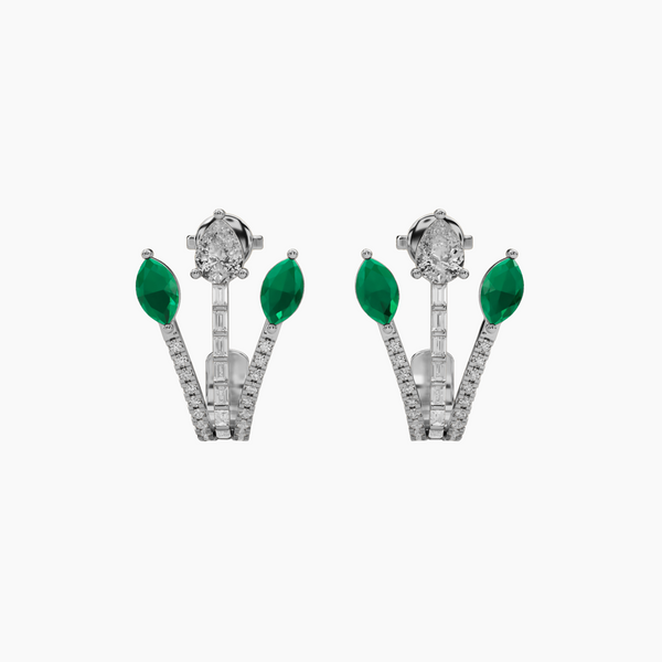 Emerald Bloom Diamond Earrings
